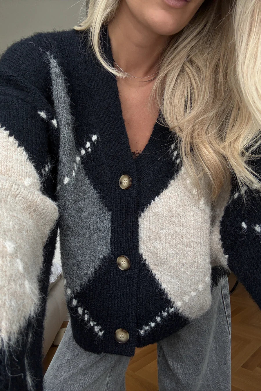 N-Laiana Knit Cardigan – Navy Mix