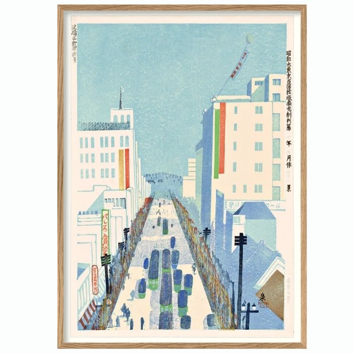 View of Shinjuku - 70 x 100 cm. inkl. egetræsramme
