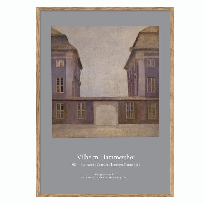 Vilhem Hammershøj - 70 x 50 cm. inkl. egetræsramme