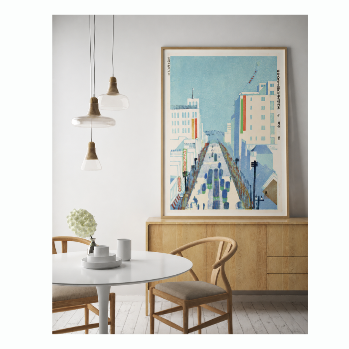 View of Shinjuku - 70 x 100 cm. inkl. egetræsramme