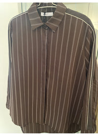 Alva Skjorte - Brun/hvid stribet One size