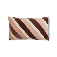 HKliving stribet fløjs pude rosa 60x35 cm